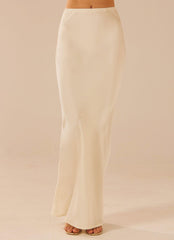 Aria Satin Maxi Skirt - Pearl