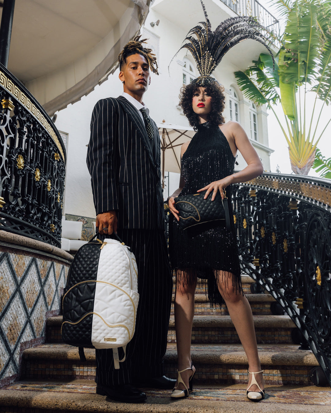 LEVELED UP SPLIT QUILT SHARK BACKPACK (DLXV)