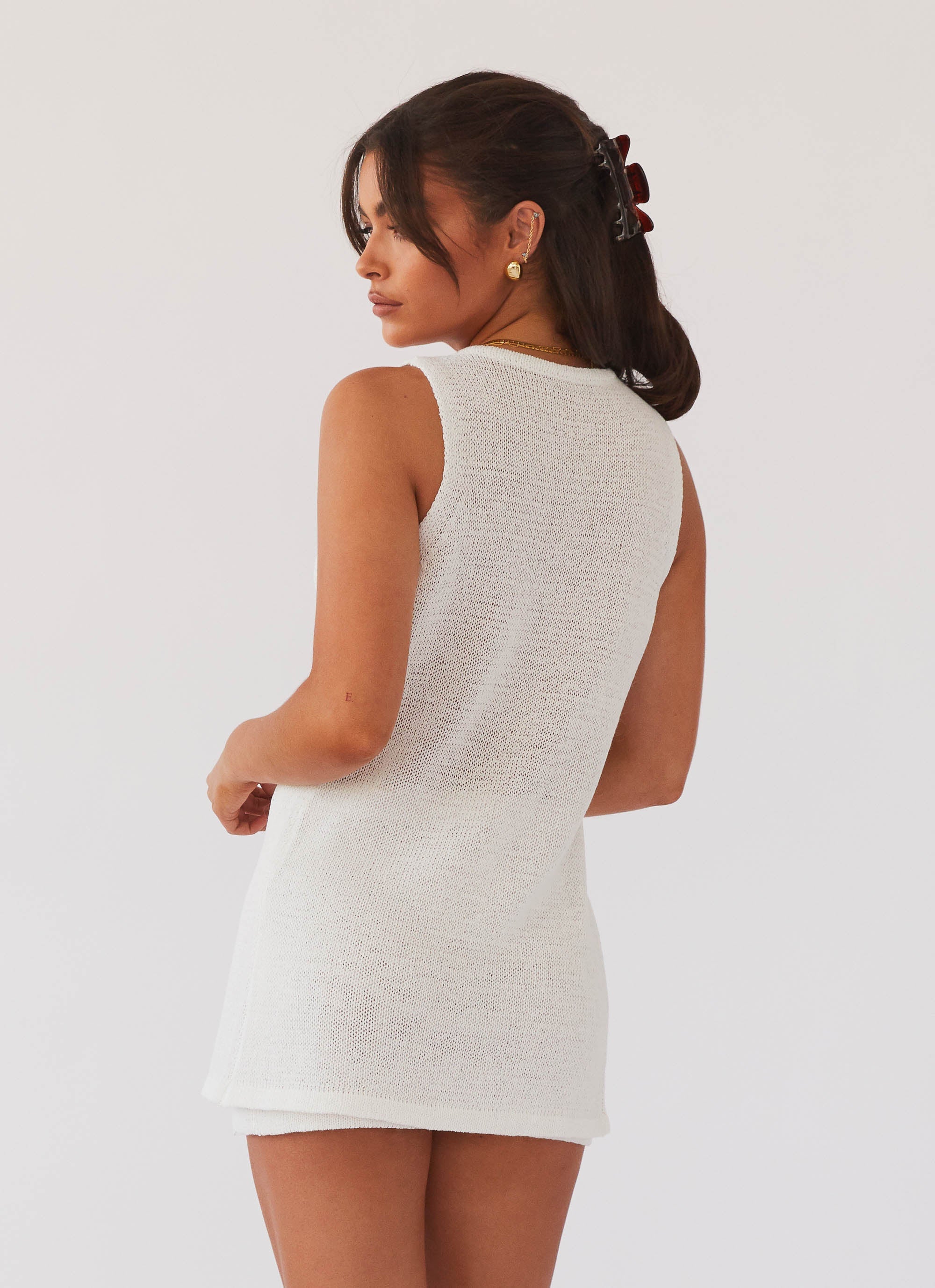 Capri Glow Knit Top - White